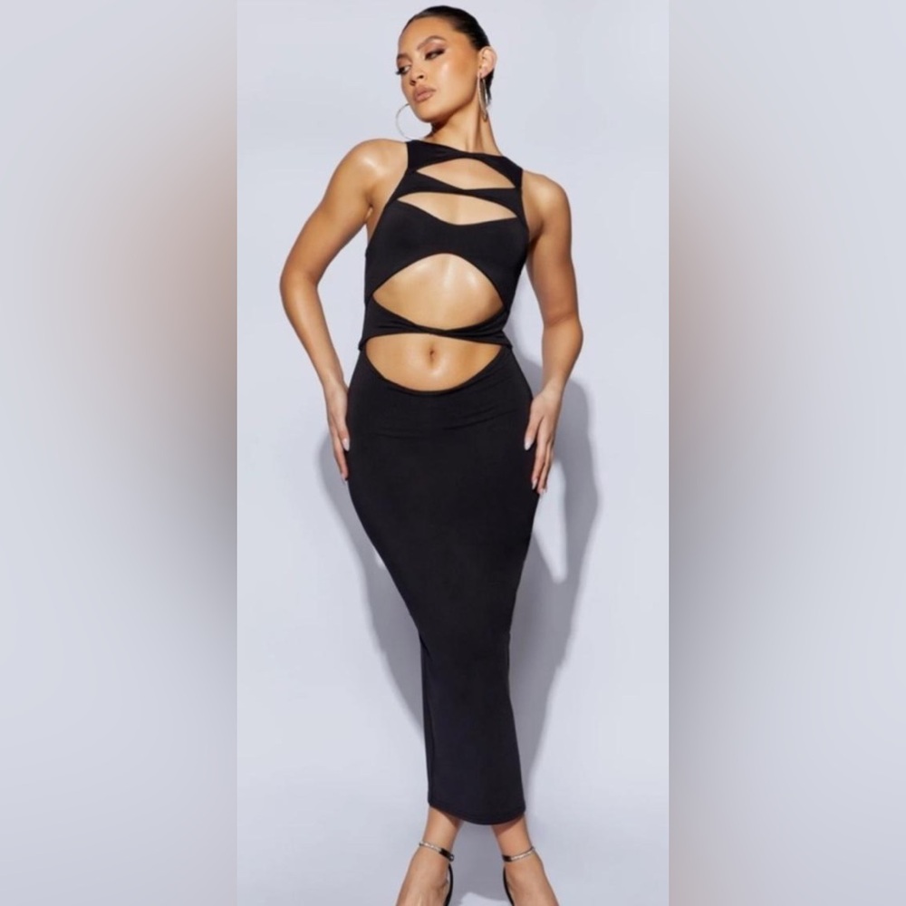 Blanc sleeveless Chic Black Cutout Dress size S